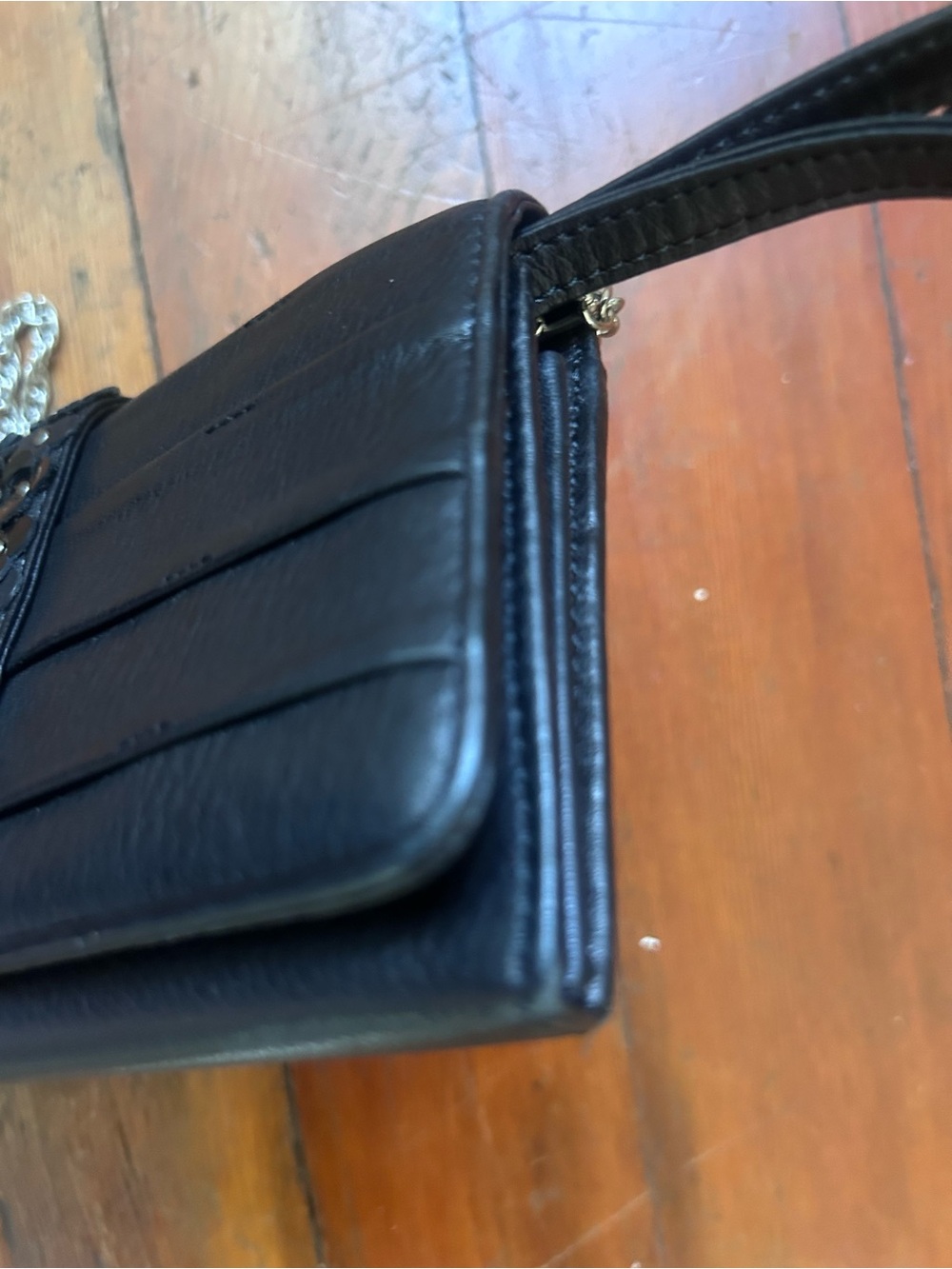 Anteprima Black leather Floral Appliqué clutch/wallet - Picture 8 of 14